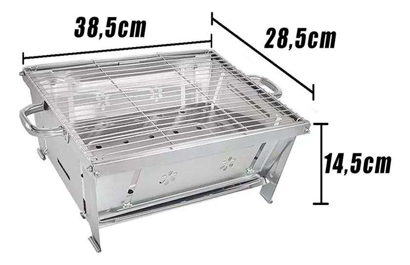 Churrasqueira Maleta Pequena De Inox Dobr Vel Port Til Pratica A Carv O