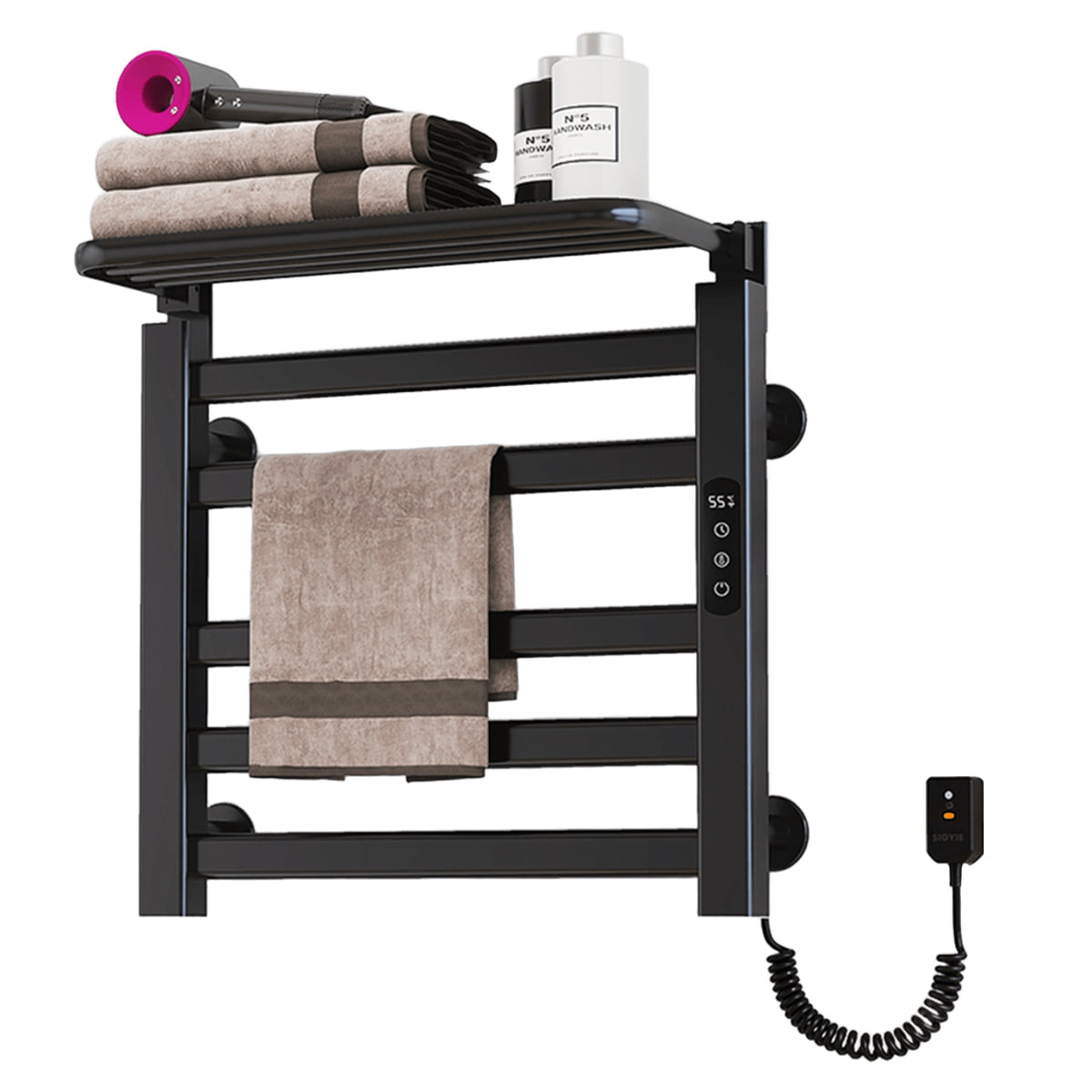 Toalheiro Térmico Porta Toalhas Alumínio De Temperatura Timer Digital 220v Preto R335