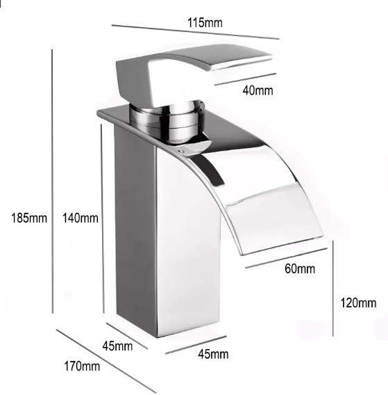 Torneira Lavatório Misturador Monocomando Cascata Baixa 103-04 Preto Luuk  Young - LUUK YOUNG Comércio Eletrônico