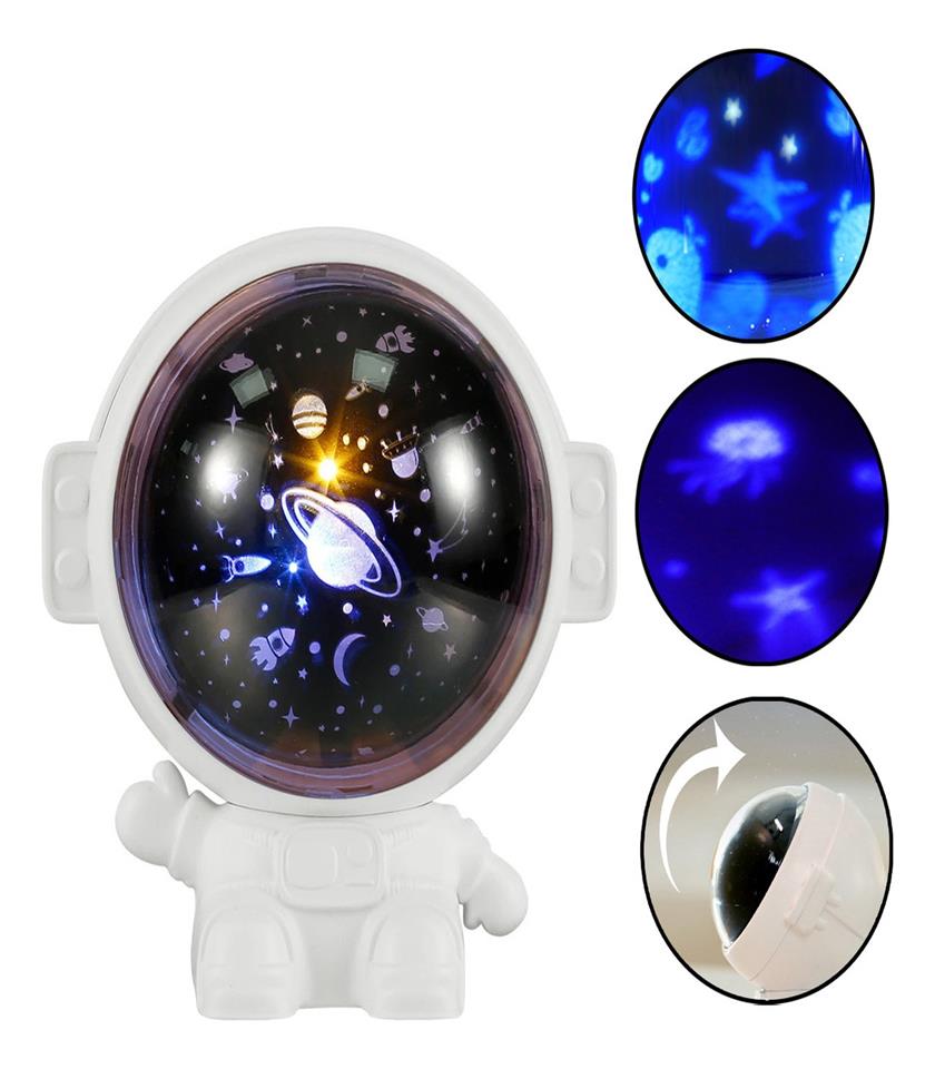 Mini Astronauta Galaxy Projetor Noite Luz Quarto Luminária Crianças Usb Ws-8805