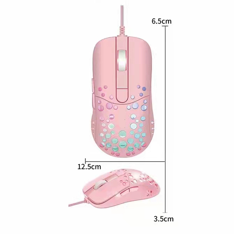 Mouse Gamer Led Rgb Jogo 3200 Dpi Ergonômico Rosa Wb905 Luuk Young