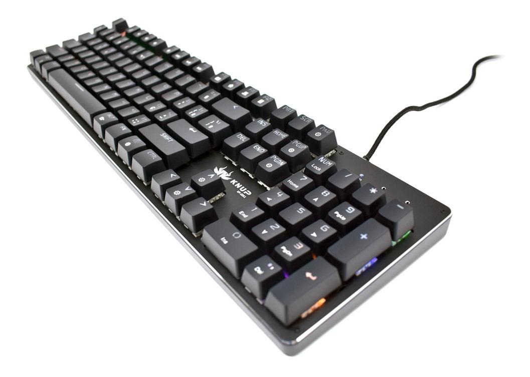 Teclado gamer Knup KP-TM010 QWERTY Outemu DIY Blue português