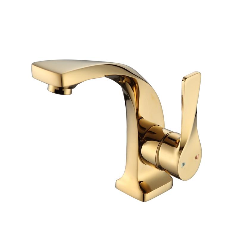 Torneira Pia Banheiro Misturador Monocomando Mesa Luxo Dourado 6027g Luuk Young