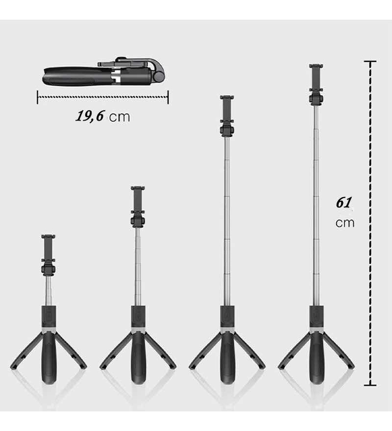 Bastão Pau Selfie Tripé Controle Bluetooth Retrátil Celular