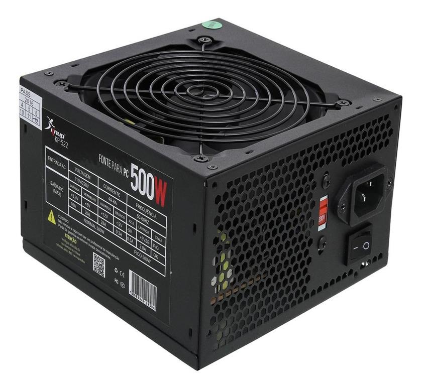 Fonte De Alimentação Para Pc Computador 500w Atx Preta Kp-522