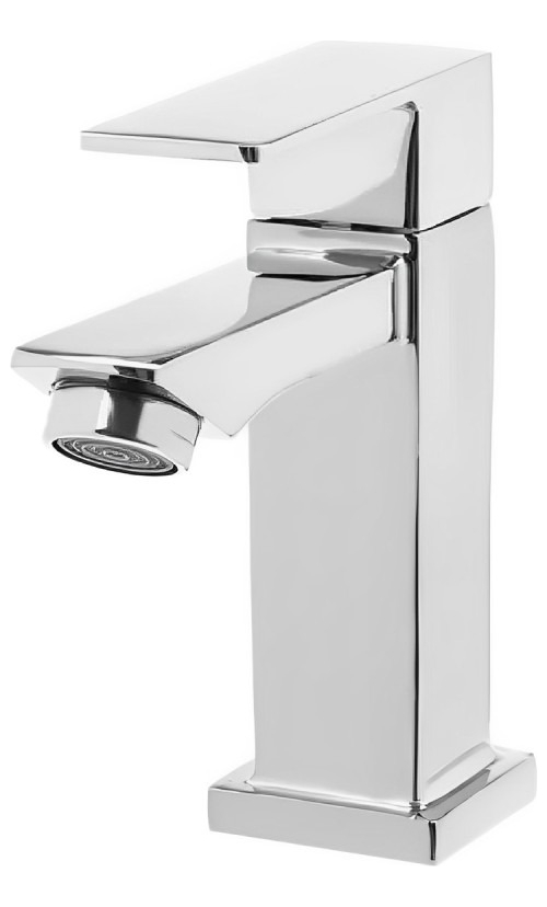 Torneira Pia Banheiro Lavabo Cuba Luxo Metal Moderna Bica Baixa Cromado Prata Wg01