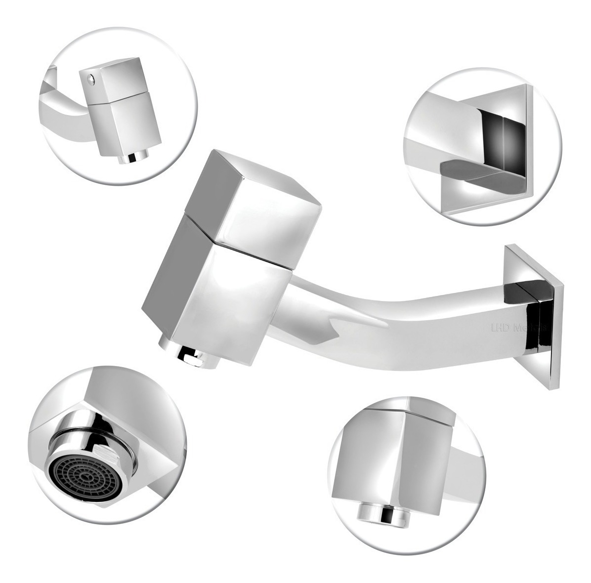 Torneira Link Quadrada De Parede Banheiro E Cozinha Desq304