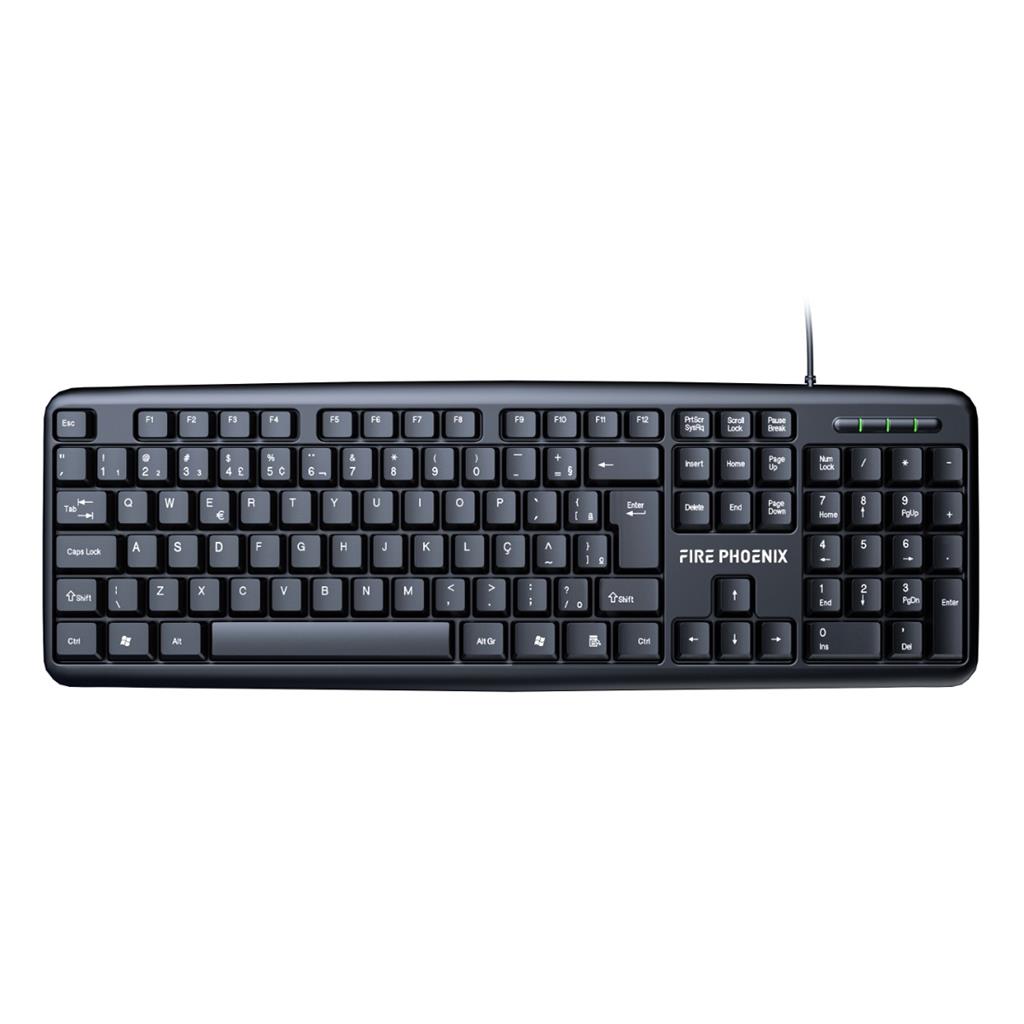 Teclado Computador Com Fio Usb Abnt2 Windows Impermeavel Preto Bk-07 