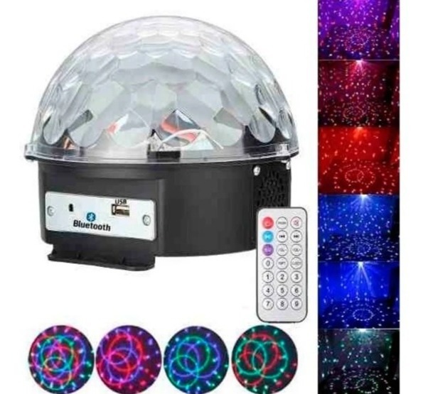 Bola Maluca LED Cristal RGB Jogo De Luz USB SD Festas Iluminação