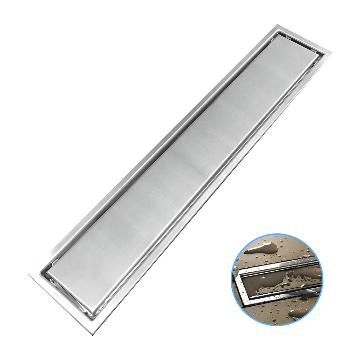 Ralo Linear Oculto Invisível Area Interna E Externa Aço Inox 60x10cm Ri60