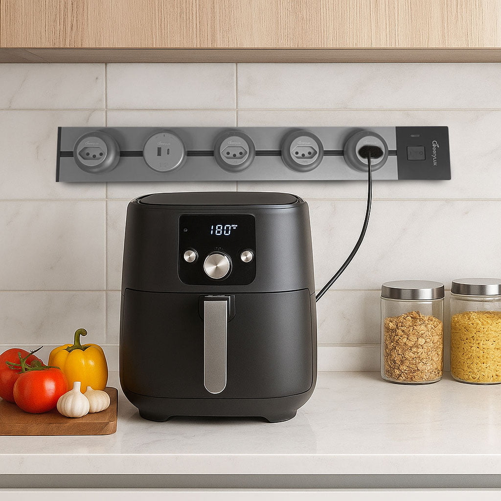 Trilho Tomada Parede Extensor De Energia Embutir 4 Tomadas Usb Bivolt Cly-tt1