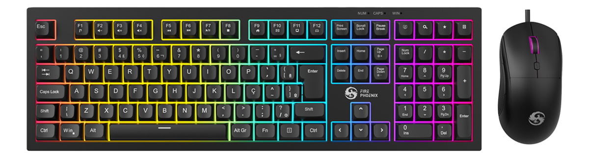 Kit De Teclado E Mouse 2000 Dpi Membrana Led Rgb Preto Bk-t2