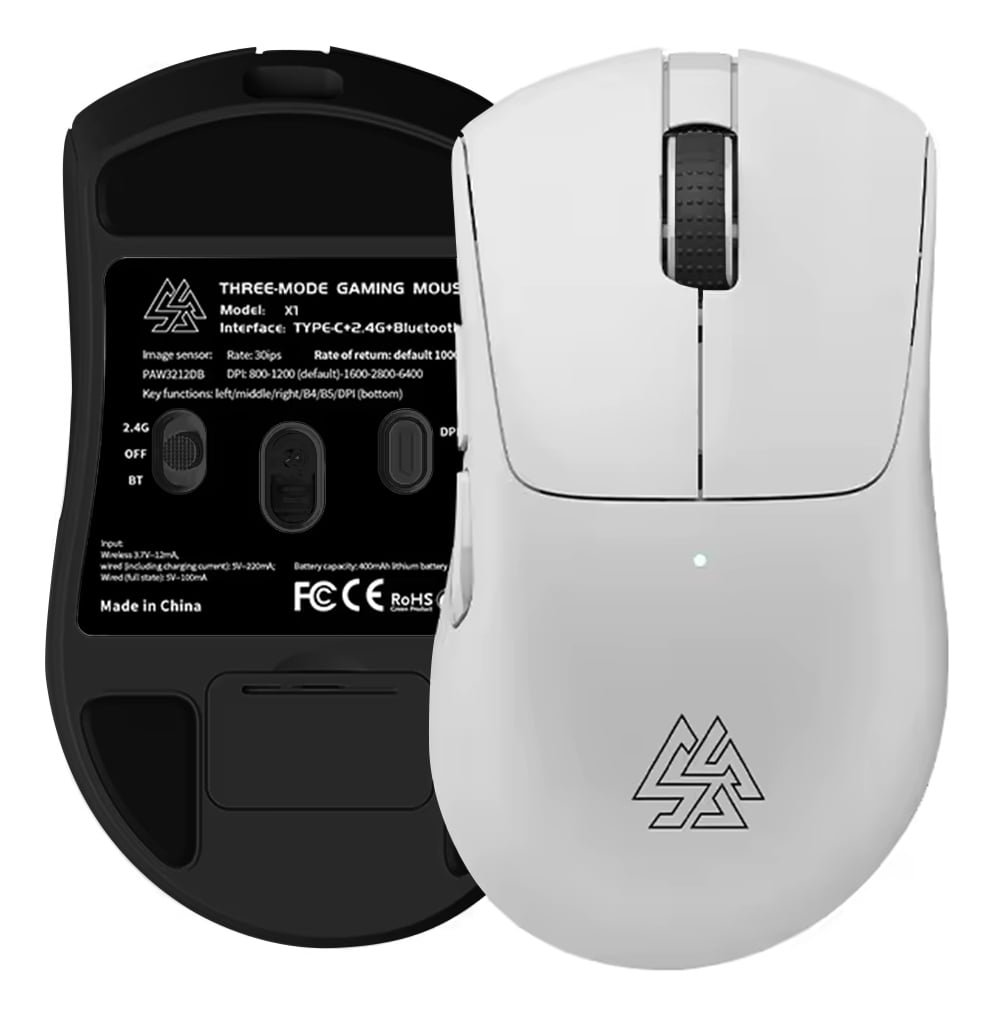 Mouse Gamer Sem Fio Bluetooth 6400 Dpi PAW3212 Recarregável 1000Hz Sorex X1