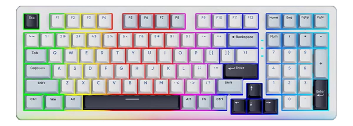 Teclado Mecânico Sem Fio Bluetooth 2.4g Tri Mode Led Sk98w