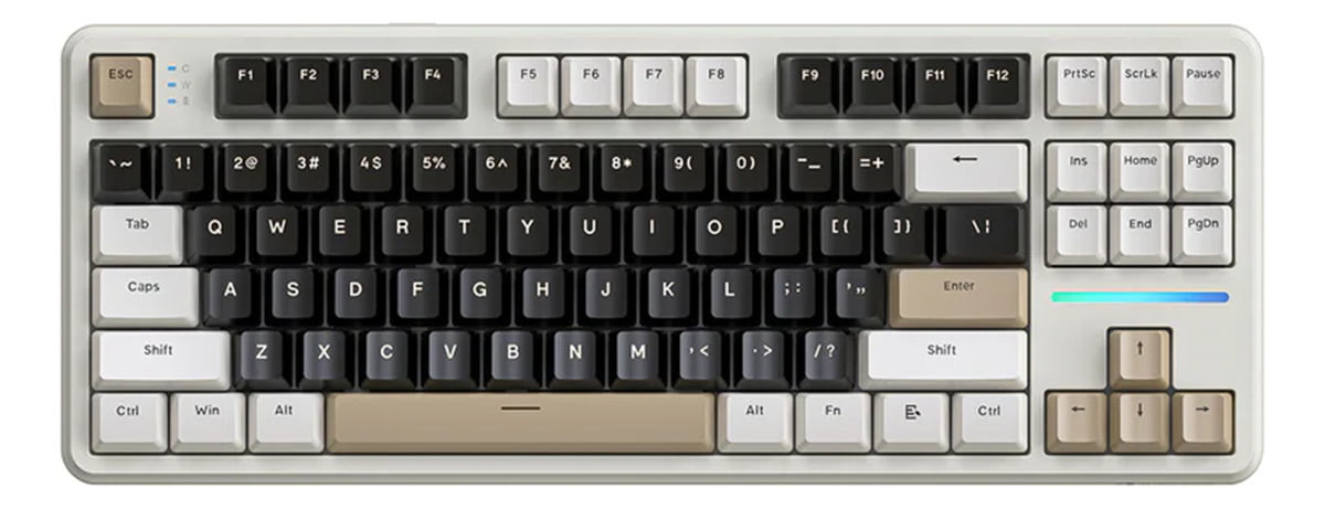 Teclado Sem Fio Bluetooth Tri Mode Gamer Attack Shark X87