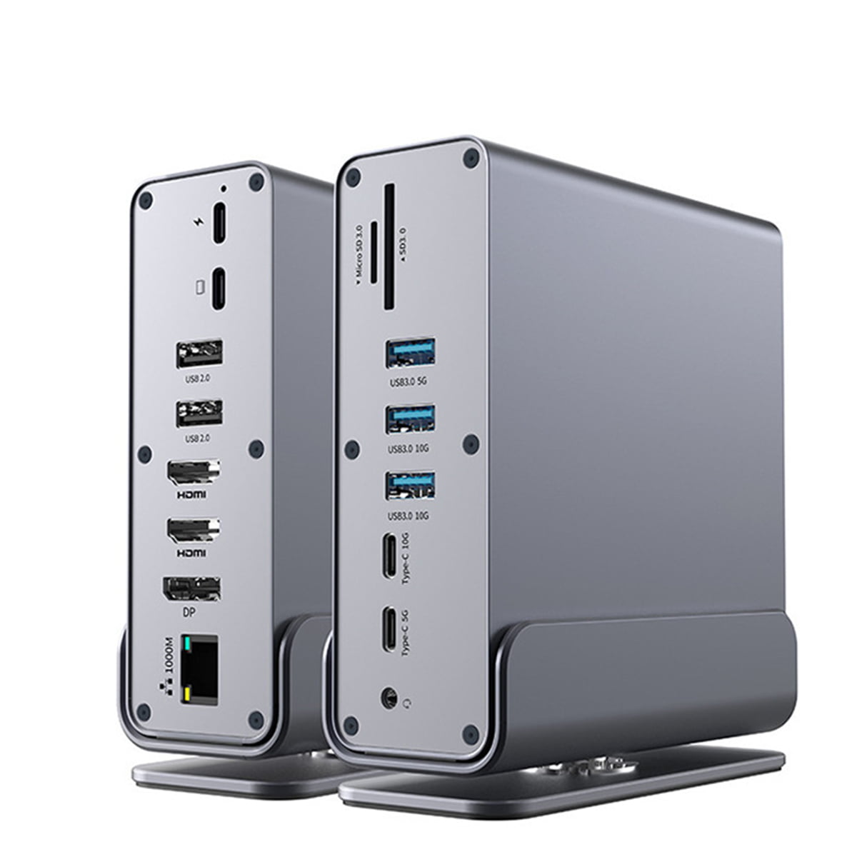 Estação Ancoragem 16 Em 1 Usb C Adaptador Hub Vertical 4k Hd RJ45 Notebook Ds16