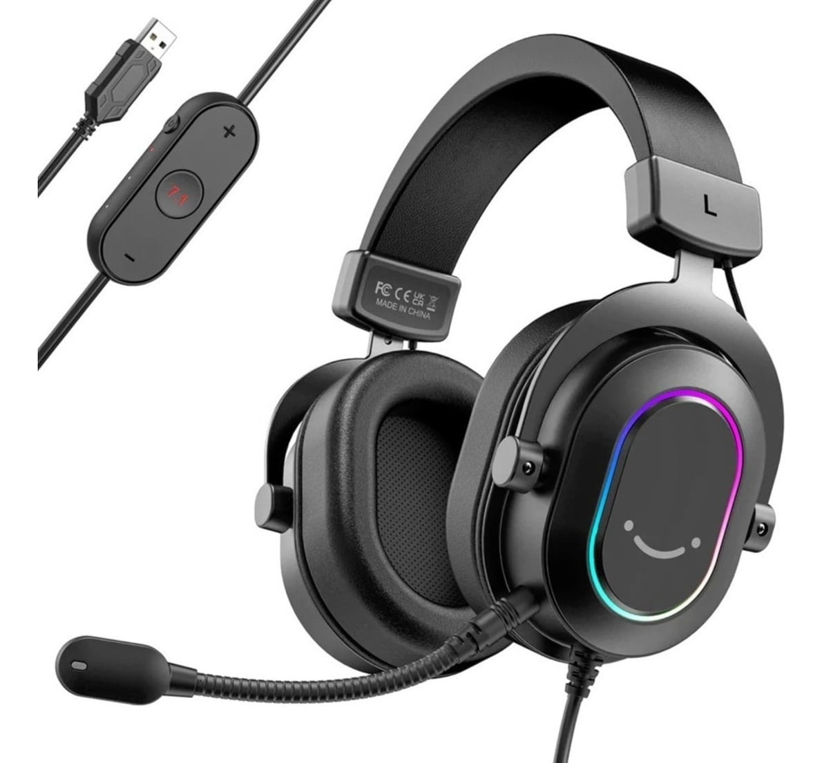 Fone Headset Gamer Fifine Ampligame Led Rgb 7.1 Surround Microfone Flexivel H6 Preto