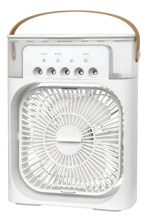  Mini Ventilador Portatil 3 Velocidades Com Luz Led Umidificador De Ar 20109