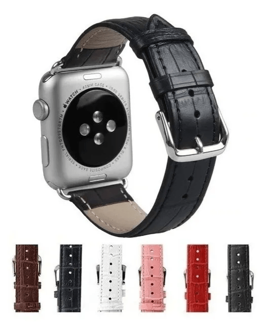 Pulseira Apple watch Iwo Couro Legitimo Alligator Unissex 38/40 42/44