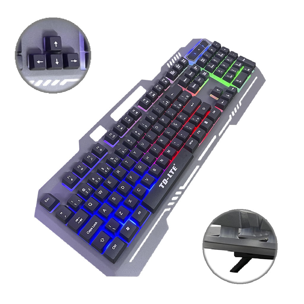 Teclado Gamer Qwerty Português Brasil Cor Preto Com Luz Rgb Dw-888