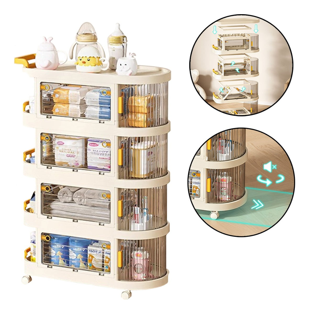 Carrinho Organizador Montável Multiuso De Bebê Quarto P787-4