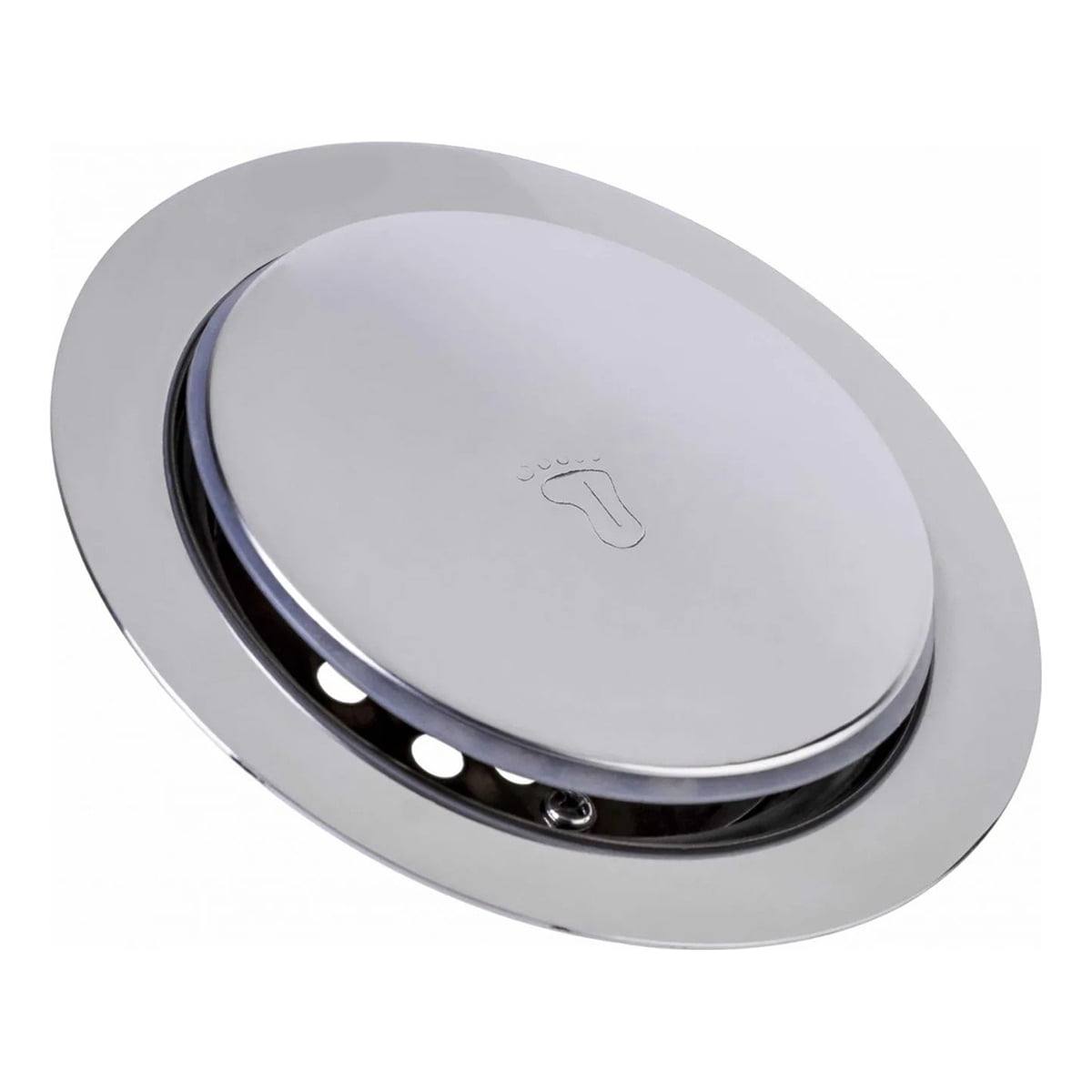 Ralo Inteligente Click Up Redondo Para Banheiro Lavabo Metal Inox 10x10cm Cromado 903