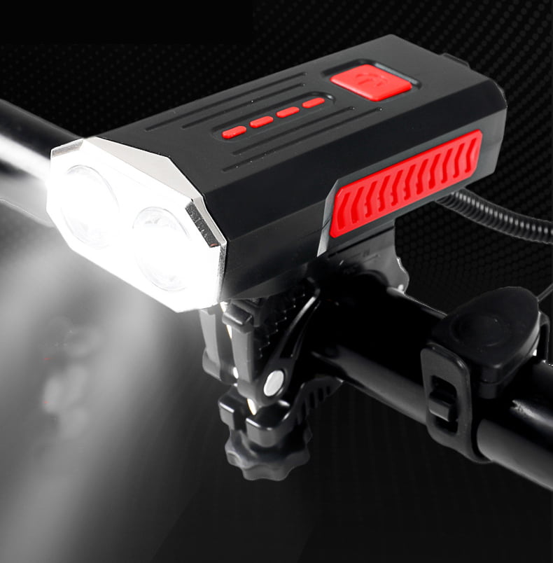  Farol De Bike 2 Led Cree T6 Bateria Recarregável Usb Medidor 8554 Luuk Young