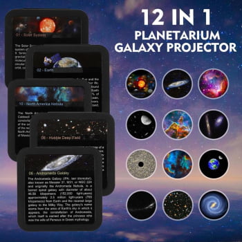 Luminária Abajur Projetor 12 Em 1 Globo Galaxy Rotativa Criança Quarto Ws5807