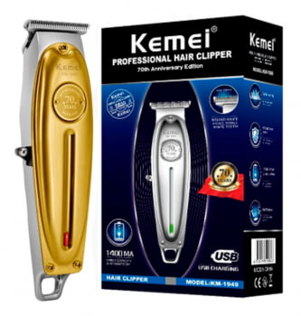 Cortador De Cabelo Kemei Km-1949 Bivolt 110v/240v Gold