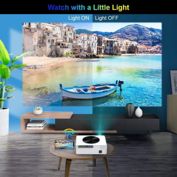 Projetor Led Lcd Full Hd Android 1920x1080 Nativo 7200 Lumens Bivolt Qs0