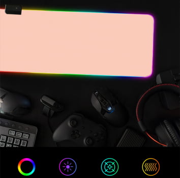 Mousepad Rosa Gamer Led Rgb 7 Cores Grande 80 X 30cm Mp48