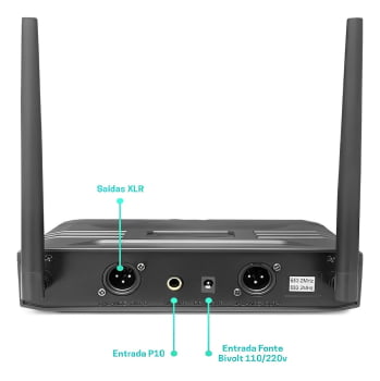 Microfone Sem Fio Duplo Profissional Ideal Para Shows Karaokê Uhf660