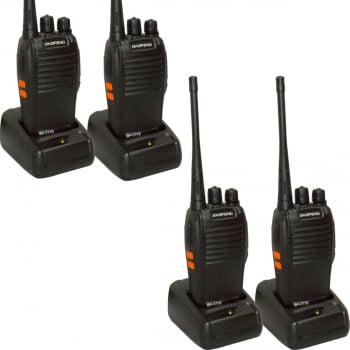 Kit 4 Radio Vhf/uhf Walk Talk 16 Canais Comunicador Bf-777s