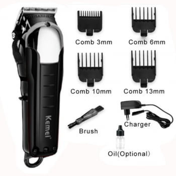 Maquina De Cabelo Corte Sem fio  Recarregável Professional Bivolt Kemei 2608