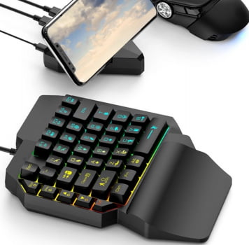 Teclado Gamer Uma Mão Rgb Led Single Handed Usb Pc M-1300