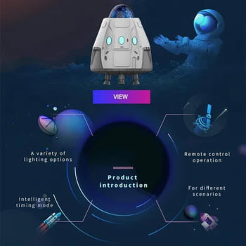 Capsula Espacial Lampada Estelar Laser Galaxia Projecao Bluetooth 3306