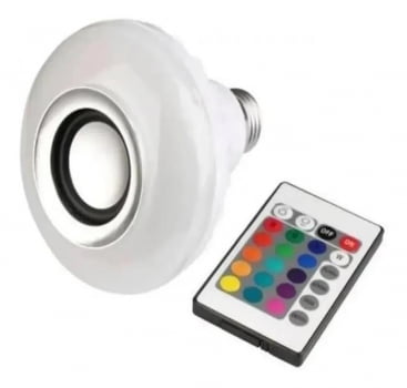 Lampada Musical Caixa Som Bluetooth Led Rgb Controle Wjl2