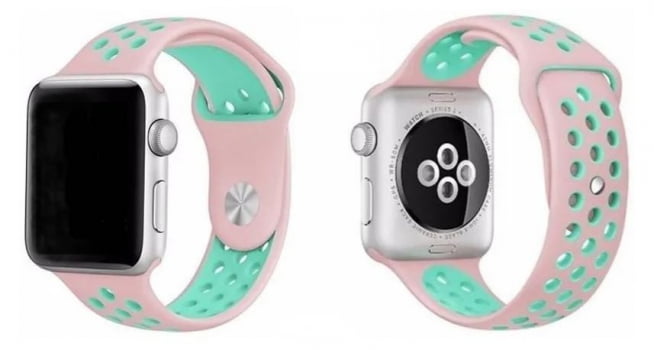 Pulseira Silicone Furo Nke Apple Watch 38mm 40mm 42mm 44mm 