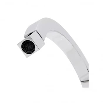 Torneira Pia Banheiro Monocomando Parede Agua Fria Quadrada Luxo Croma Metal Aco Inox Desq013m