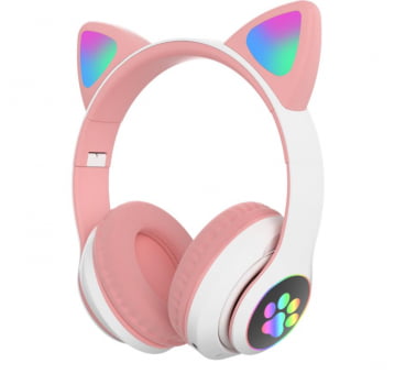 Headphone Headset Gatinho Orelha De Gato Com Led Fone De Ouvido Bluetooth Lt30