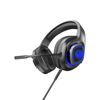 Headset Gamer Fone De Ouvido Headphone Led Microfone Para Pc 7.1 Ajustavel Preto BK-E2