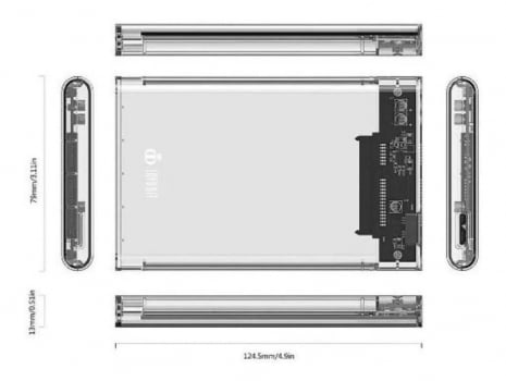 Case Para Hd Externo Transparente Notebook Sata 2.5 Usb Hd30