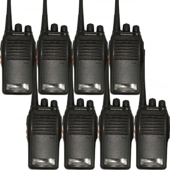 Kit 8 Radio Vhf/uhf Walk Talk 16 Canais Comunicador Bf-777s