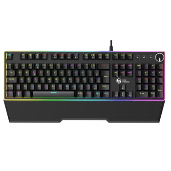 Kit Teclado Gamer Mecânico Switch Blue Abnt2 + Mouse Gamer Ergonômico Dpi 12800 Led Rgb Usb Pc Bk-04