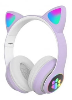 Headphone Headset Gatinho Orelha De Gato Com Led Fone De Ouvido Bluetooth Lt30