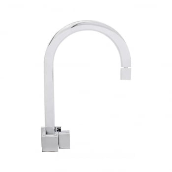 Torneira Pia Banheiro Monocomando Parede Agua Fria Quadrada Luxo Croma Metal Aco Inox Desq013m