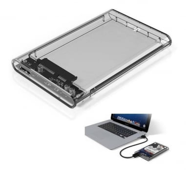 Case Para Hd Externo Transparente Notebook Sata 2.5 Usb Hd30