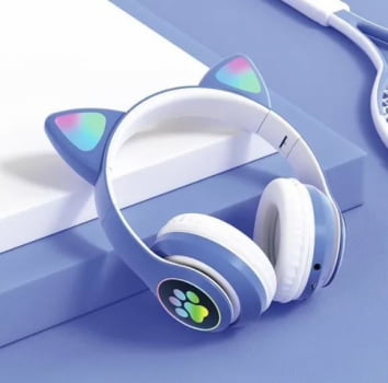 Headphone Headset Gatinho Orelha De Gato Com Led Fone De Ouvido Bluetooth Lt30