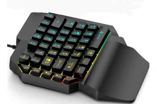 Teclado Gamer Uma Mão Rgb Led Single Handed Usb Pc M-1300