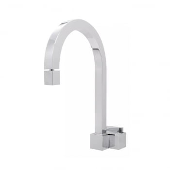 Torneira Pia Banheiro Monocomando Parede Agua Fria Quadrada Luxo Croma Metal Aco Inox Desq013m